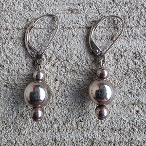 Sterling Silver 925 Dangle Bead Earrings